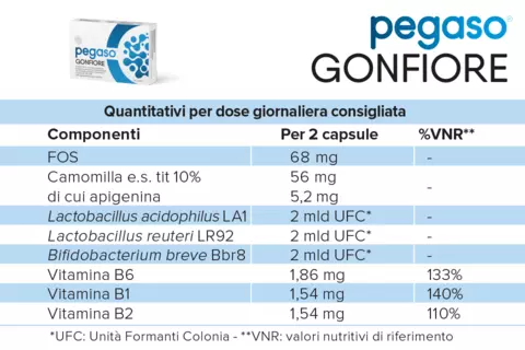 Tabella valori nutrizionali di Pegaso GONFIORE