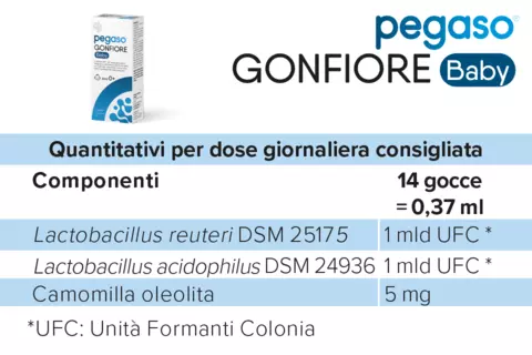 Tabella valori nutrizionali di Pegaso GONFIORE Baby